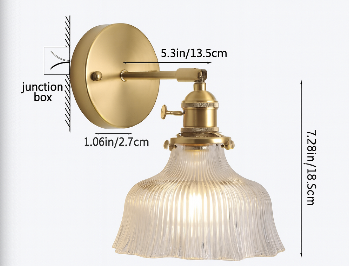Nordic Brass & Green Glass Flower Wall Light | 1-Light Lasson Living