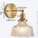 Nordic Brass & Green Glass Flower Wall Light | 1-Light Lasson Living