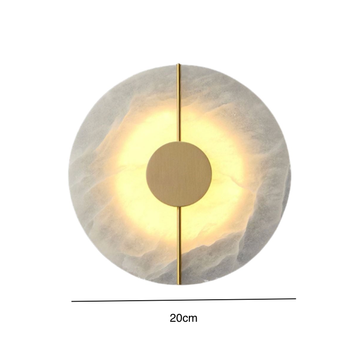 Modern Nordic Marble Round Wall Sconce LED 1-Light Lasson Living