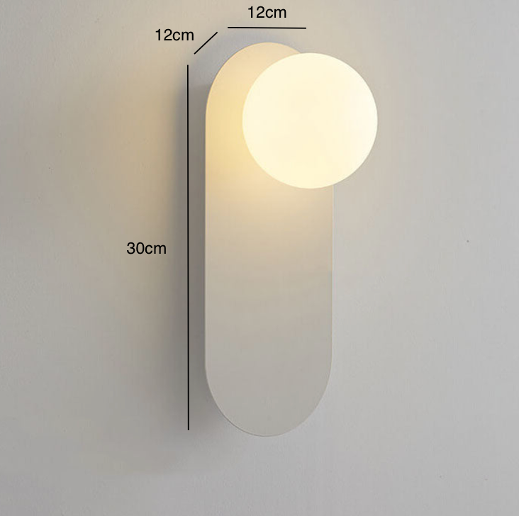 Nordic Minimalist Glass Globe Wall Sconce Light 1-light Lasson Living