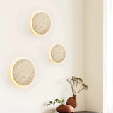 Minimalist Travertine Round Wall Sconce LED 1-light Lasson Living