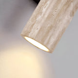 Japandi Travertine Wood Cylinder Wall Sconce LED 1-light Lasson Living