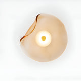 Nordic Curved Glass Japandi LED Wall Sconce 1-Light Lasson Living