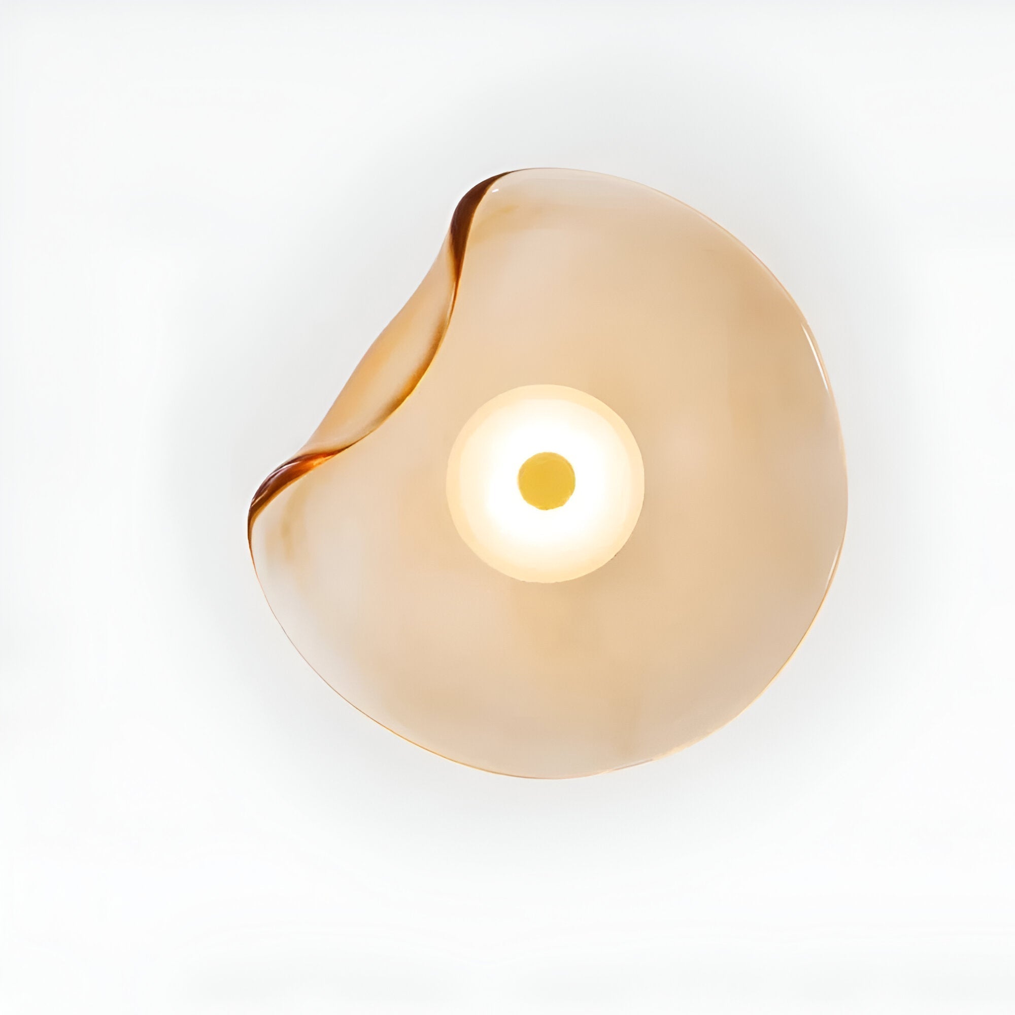 Nordic Curved Glass Japandi LED Wall Sconce 1-Light Lasson Living