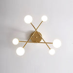 Modern Brass Globe LED Sputnik Ceiling Light 6-Light Lasson Living