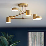 Modern Brass Globe LED Sputnik Ceiling Light 6-Light Lasson Living