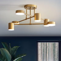 Modern Brass Globe LED Sputnik Ceiling Light 6-Light Lasson Living