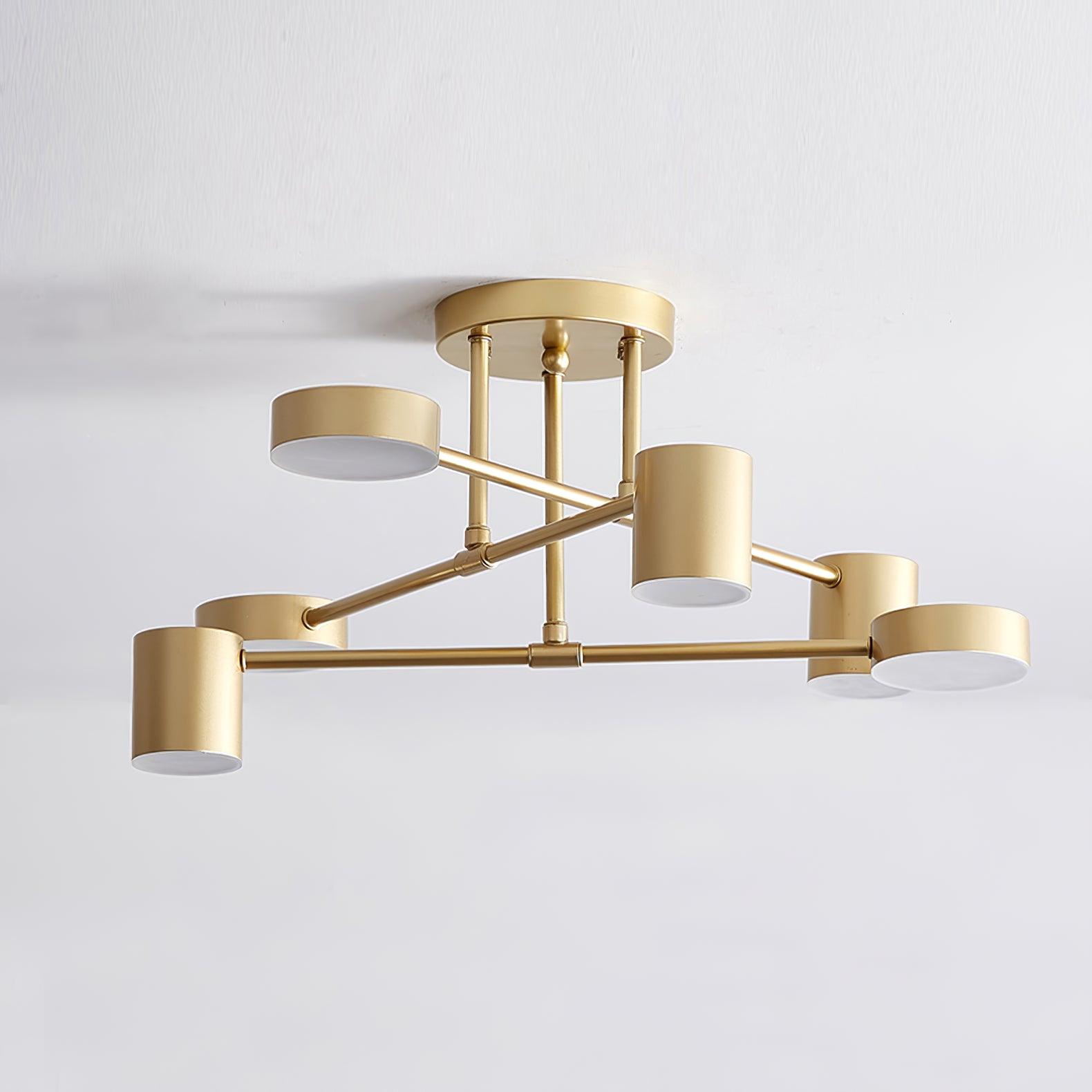 Modern Brass Globe LED Sputnik Ceiling Light 6-Light Lasson Living