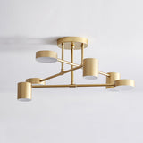 Modern Brass Globe LED Sputnik Ceiling Light 6-Light Lasson Living