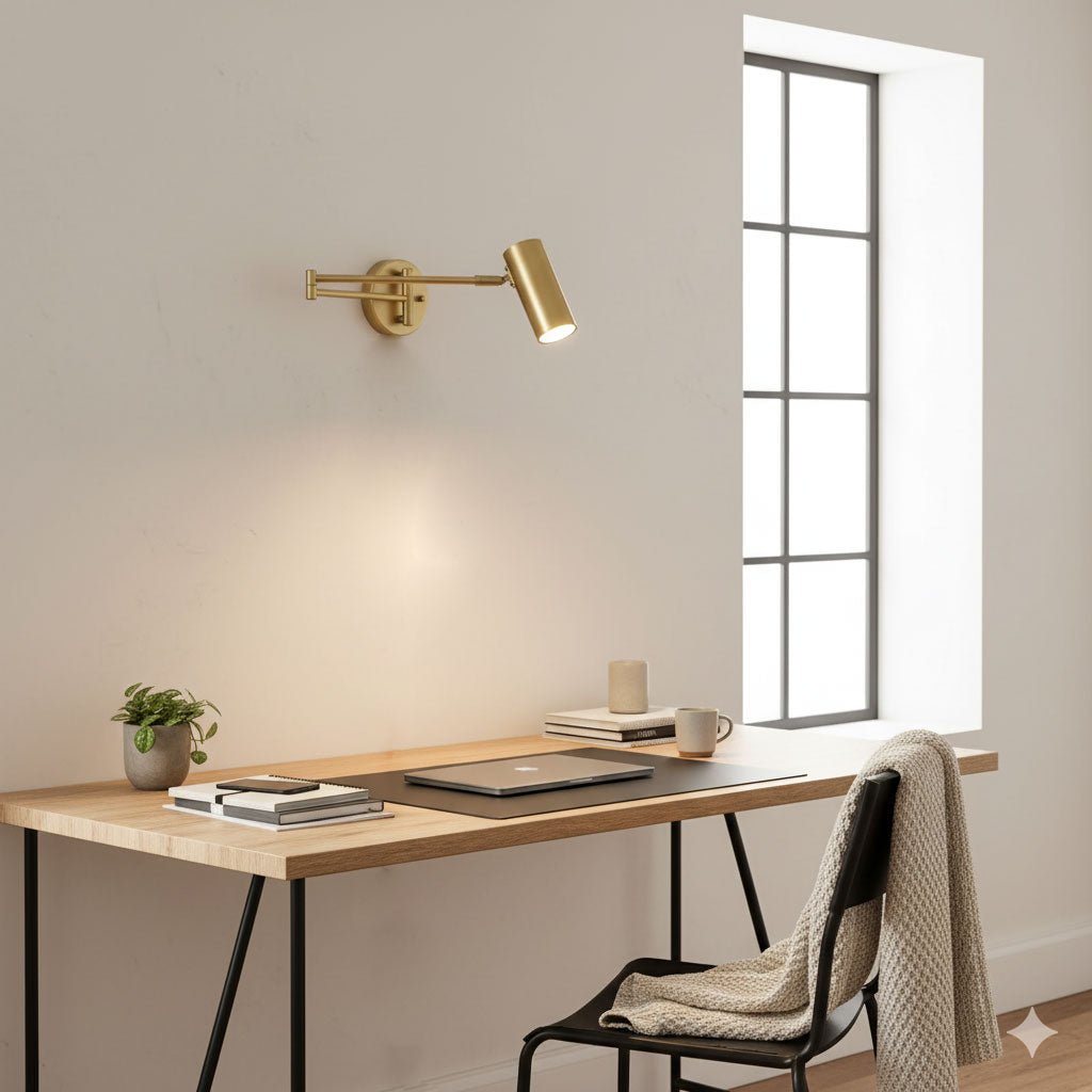 Modern Adjustable Swing Arm LED Wall Sconce 1-Light Lasson Living