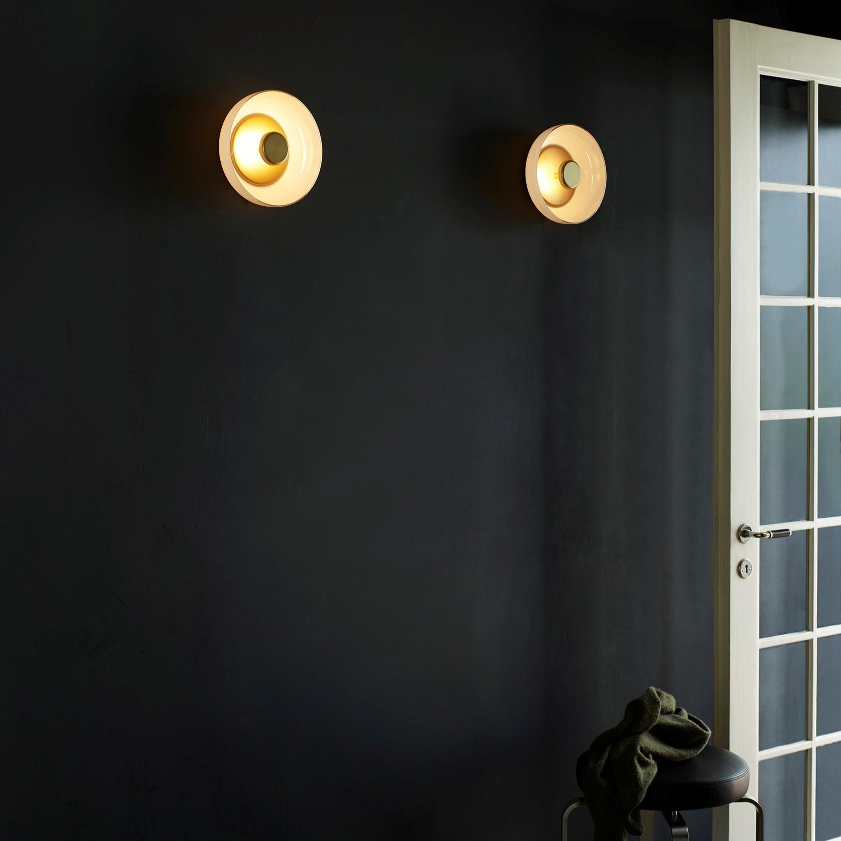Minimalist Brass & Glass Round Wall Sconce LED 1-Light Lasson Living