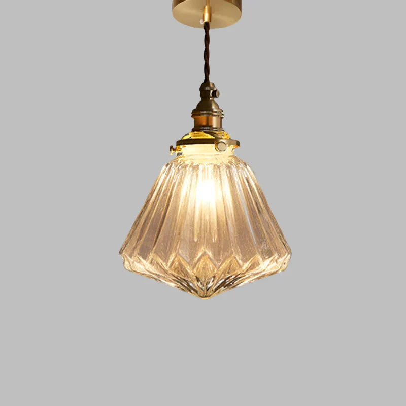 Vintage Copper Glass Globe Pendant Light 1-Light Lasson Living