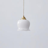 Vintage Brass Petal Glass Pendant Light 1-Light Lasson Living