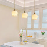 Vintage Brass Petal Glass Pendant Light 1-Light Lasson Living
