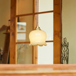 Vintage Brass Petal Glass Pendant Light 1-Light Lasson Living