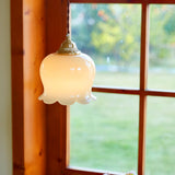 Vintage Brass Petal Glass Pendant Light 1-Light Lasson Living