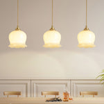 Vintage Brass Petal Glass Pendant Light 1-Light Lasson Living