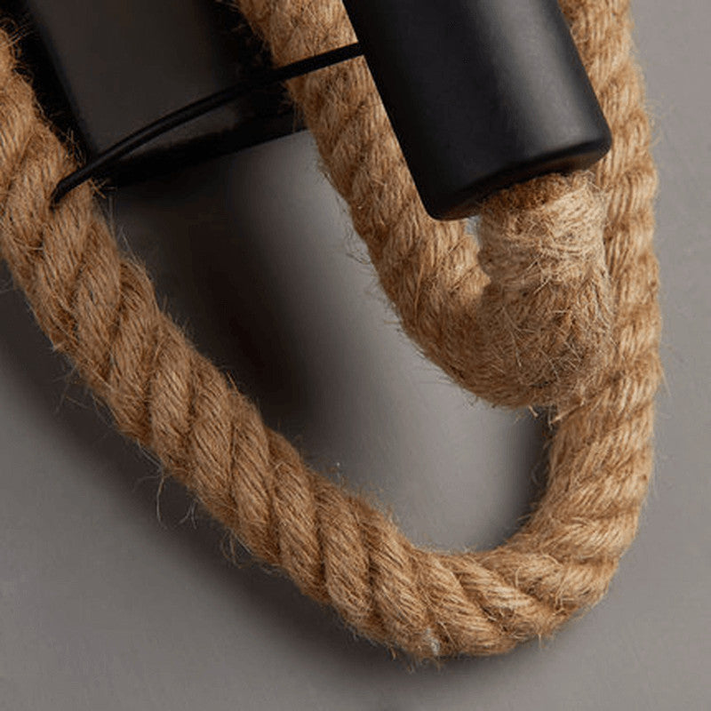 Vintage Rope Round Wall Sconce Lamp 1-Light Lasson Living
