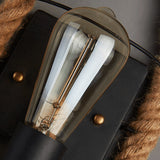 Vintage Rope Round Wall Sconce Lamp 1-Light Lasson Living