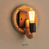 Vintage Rope Round Wall Sconce Lamp 1-Light Lasson Living