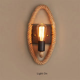 Vintage Rope Round Wall Sconce Lamp 1-Light Lasson Living
