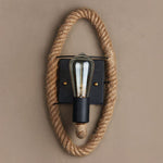 Vintage Rope Round Wall Sconce Lamp 1-Light Lasson Living