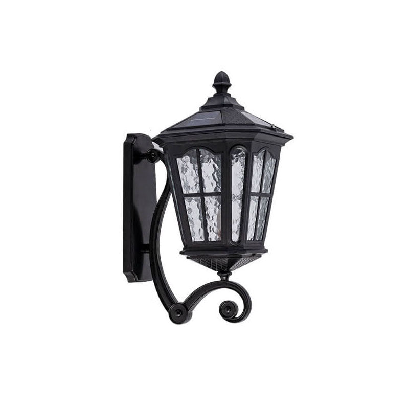 Vintage Solar Glass Lantern Wall Sconce 1-Light Lasson Living