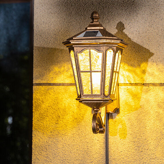 Vintage Solar Glass Lantern Wall Sconce 1-Light Lasson Living