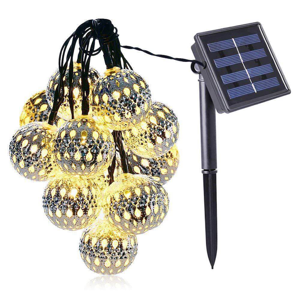 Vintage Solar Globe LED String Lights 10-Light Lasson Living