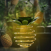 Vintage Solar Pineapple LED Hanging Lantern 1-Light Lasson Living