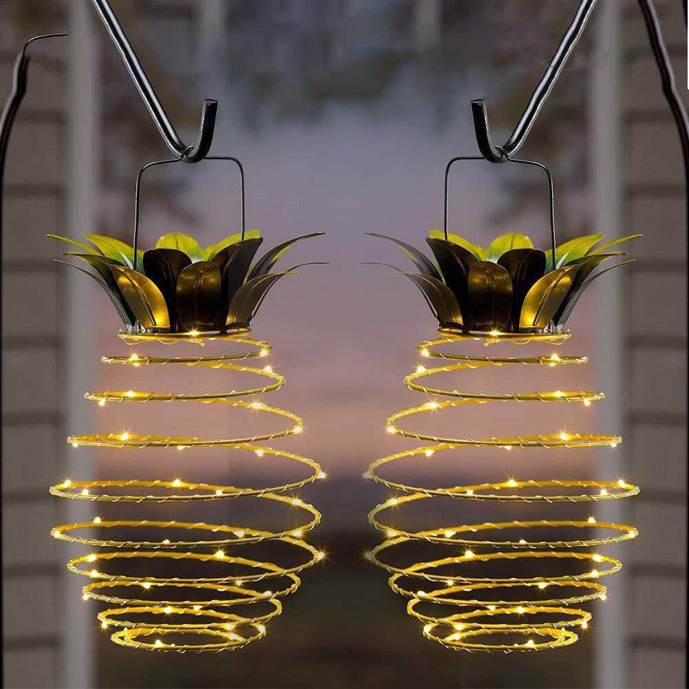 Vintage Solar Pineapple LED Hanging Lantern 1-Light Lasson Living