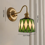 Vintage Tiffany Glass Brass Wall Sconce Lamp 1-Light Lasson Living