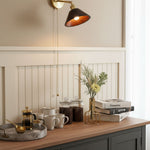 Vintage Dome Wooden Brass Wall Sconce 1-Light Lasson Living