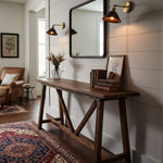 Vintage Dome Wooden Brass Wall Sconce 1-Light Lasson Living
