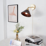 Vintage Dome Wooden Brass Wall Sconce 1-Light Lasson Living