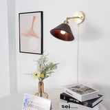 Vintage Dome Wooden Brass Wall Sconce 1-Light Lasson Living