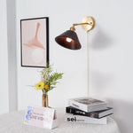 Vintage Dome Wooden Brass Wall Sconce 1-Light Lasson Living