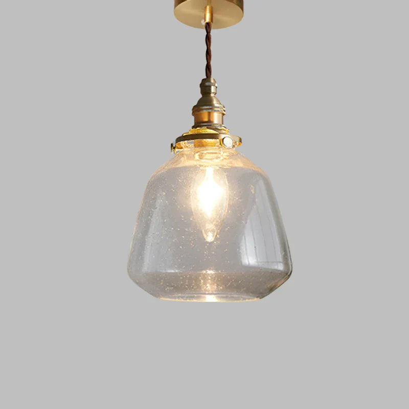 Vintage Copper Glass Globe Pendant Light 1-Light Lasson Living
