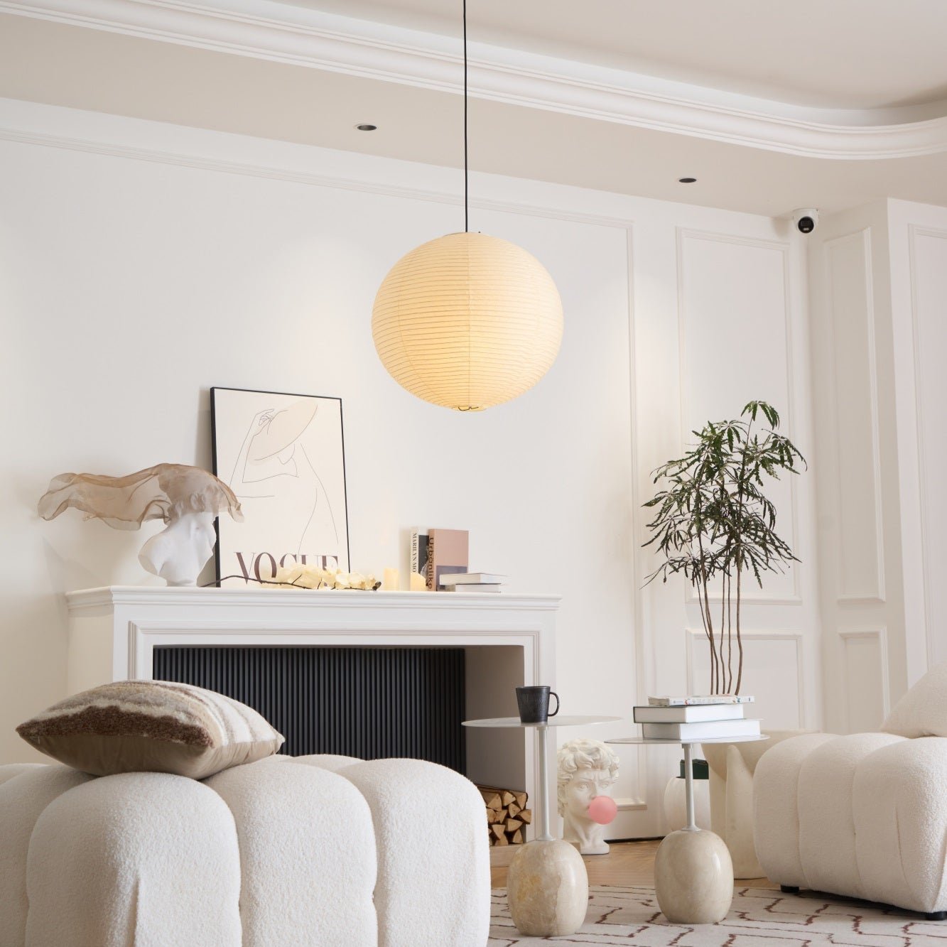 Japanese Washi Paper Globe Pendant Light 1-Light Lasson Living