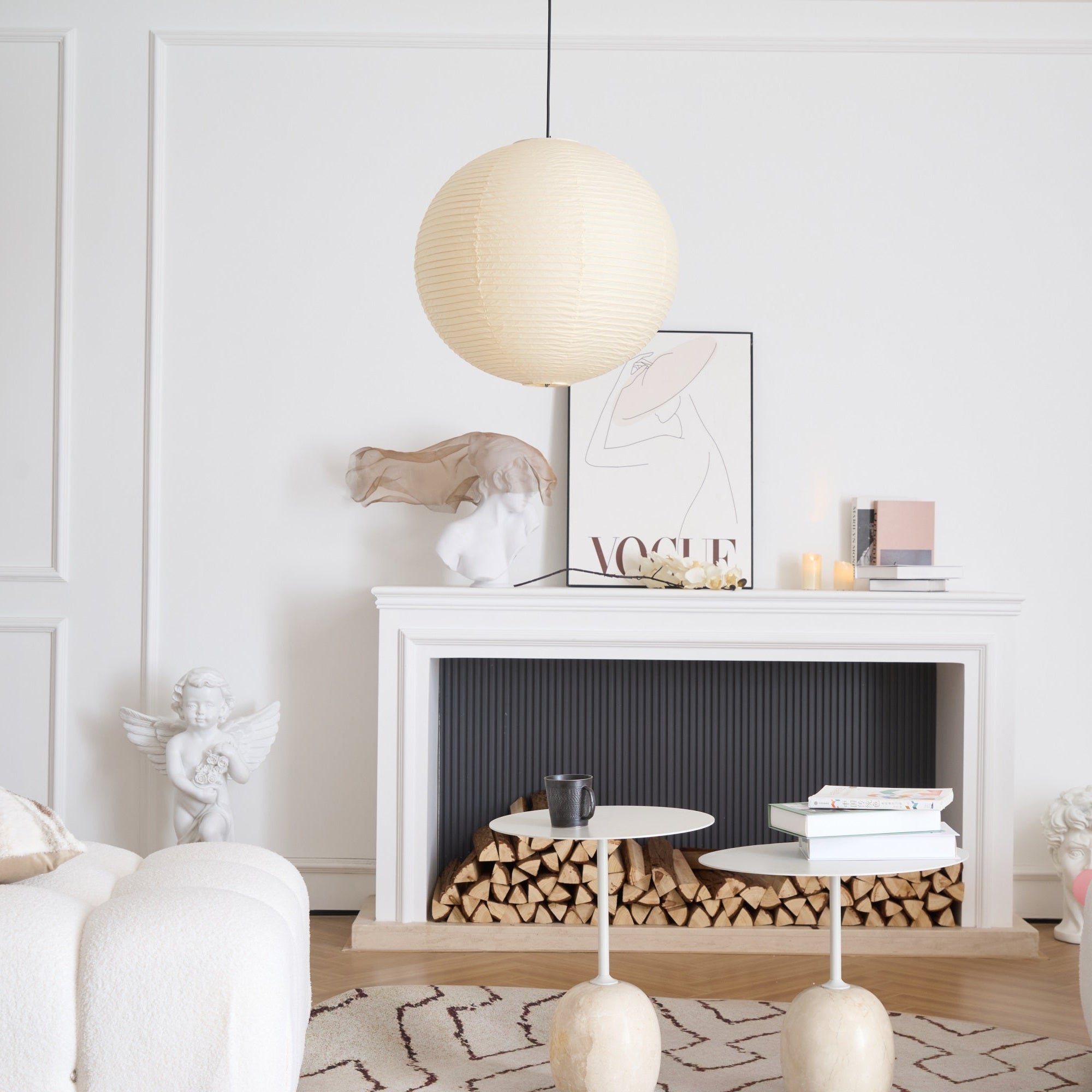 Japanese Washi Paper Globe Pendant Light 1-Light Lasson Living