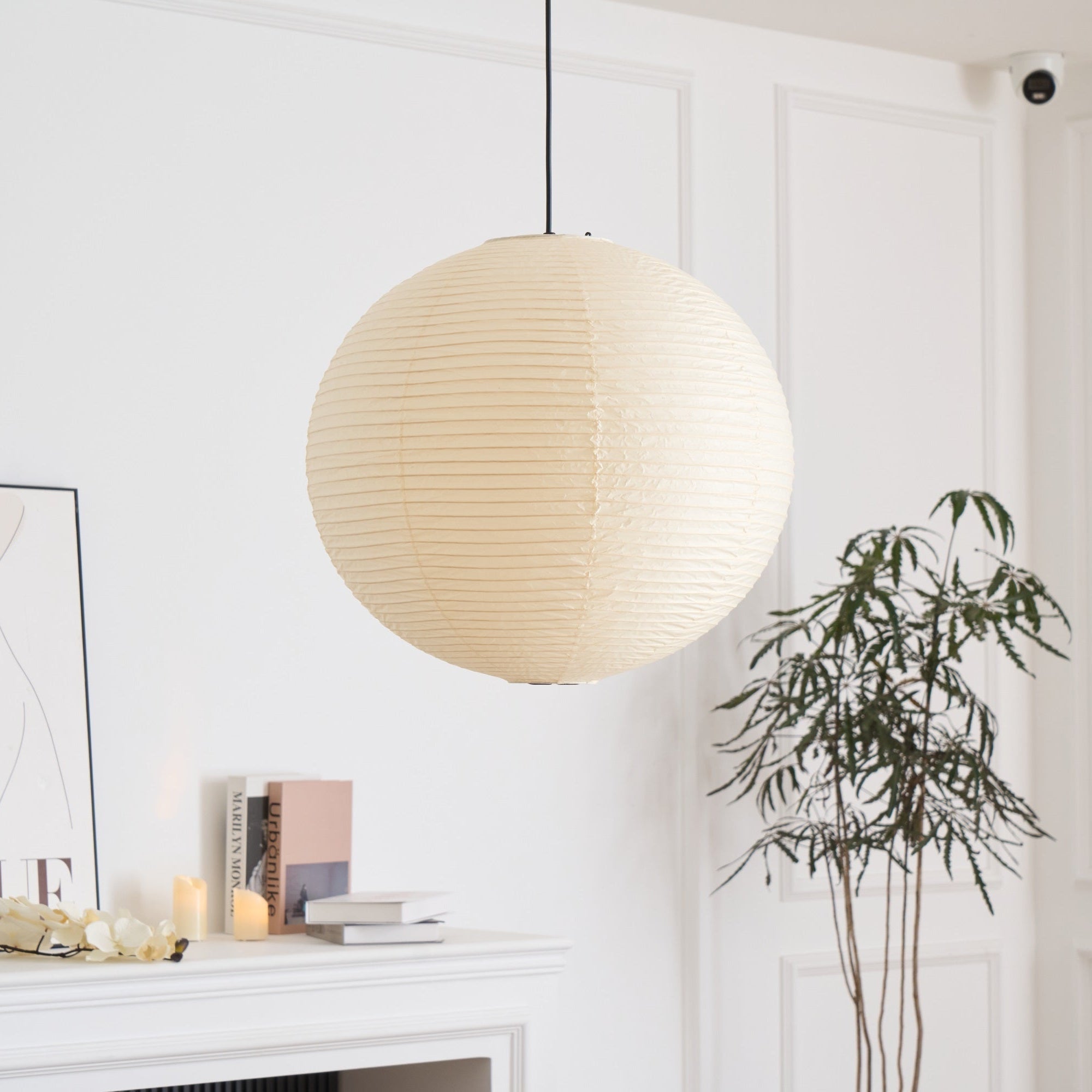 Japanese Washi Paper Globe Pendant Light 1-Light Lasson Living