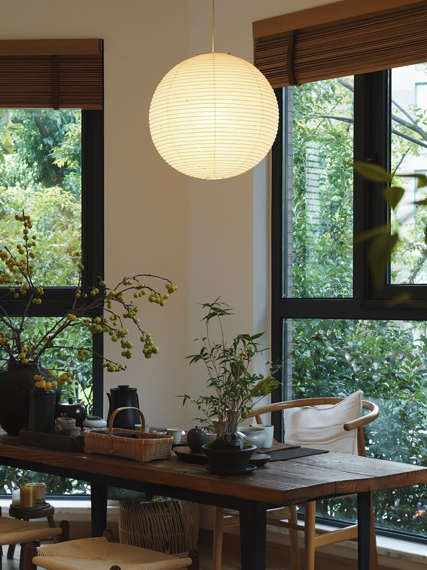 Japanese Washi Paper Globe Pendant Light 1-Light Lasson Living
