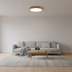 Modern Nordic Round Wooden LED Flush Mount Ceiling 1-Light Lasson Living