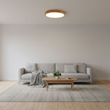 Modern Nordic Round Wooden LED Flush Mount Ceiling 1-Light Lasson Living