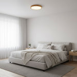 Modern Nordic Round Wooden LED Flush Mount Ceiling 1-Light Lasson Living