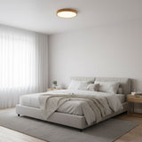 Modern Nordic Round Wooden LED Flush Mount Ceiling 1-Light Lasson Living