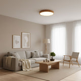 Modern Nordic Round Wooden LED Flush Mount Ceiling 1-Light Lasson Living
