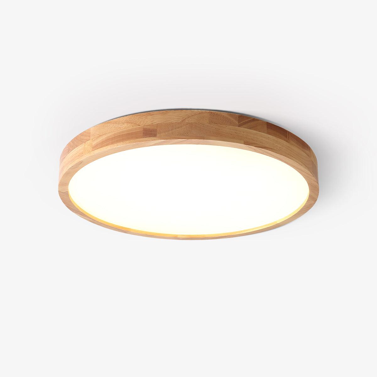 Modern Nordic Round Wooden LED Flush Mount Ceiling 1-Light Lasson Living