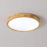 Modern Nordic Round Wooden LED Flush Mount Ceiling 1-Light Lasson Living