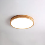 Modern Nordic Round Wooden LED Flush Mount Ceiling 1-Light Lasson Living